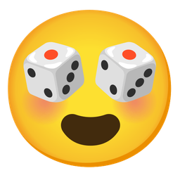 Game die and Smiling face with heart-eyes