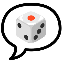 game die and speech balloon