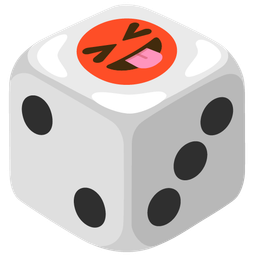 Game die and Squinting face with tongue