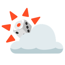 game die and sun behind cloud