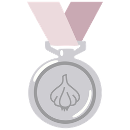 garlic and 2nd place medal