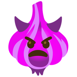 garlic and angry face with horns