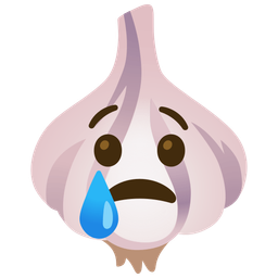 garlic and crying face