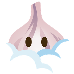 garlic and face in clouds