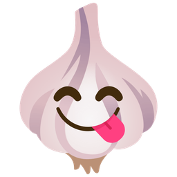 Garlic and Face savoring food