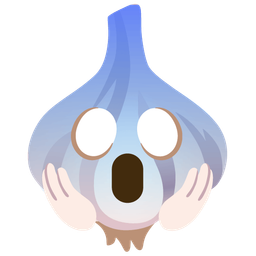 garlic and face screaming in fear