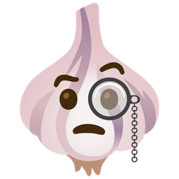 garlic and face with monocle