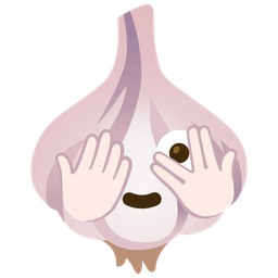 garlic and face with peeking eye