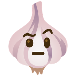 garlic and face with raised eyebrow