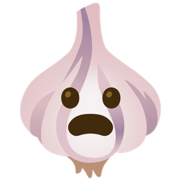 garlic and frowning face with open mouth