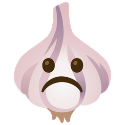 garlic and frowning face