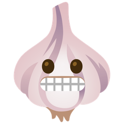 garlic and grimacing face