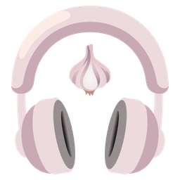 garlic and headphone
