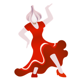 garlic and high-heeled shoe