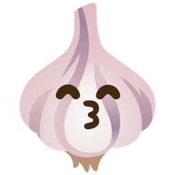 Garlic and Kissing face with smiling eyes