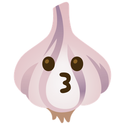 Garlic and Kissing face