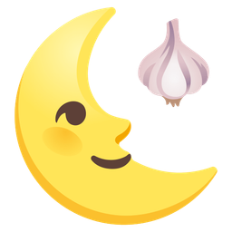 garlic and last quarter moon face