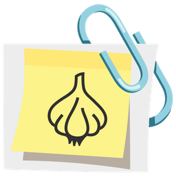 garlic and linked paperclips