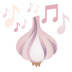 garlic and musical notes