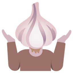garlic and person shrugging