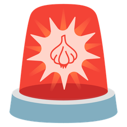 garlic and police car light