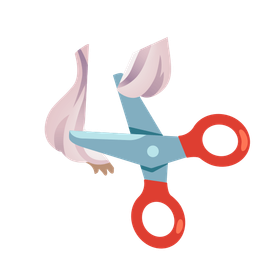 garlic and scissors