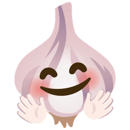 Garlic and Smiling face with open hands