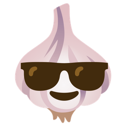 garlic and smiling face with sunglasses
