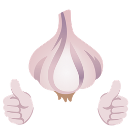 garlic and thumbs up