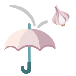 garlic and umbrella