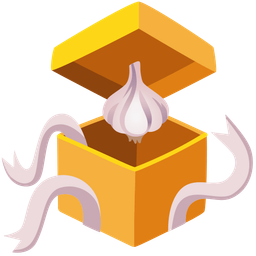 garlic and wrapped gift