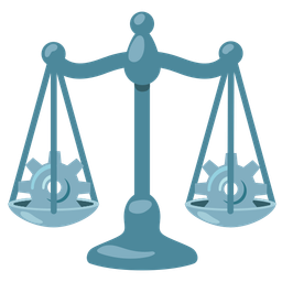 gear and balance scale