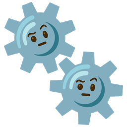 gear and face with raised eyebrow