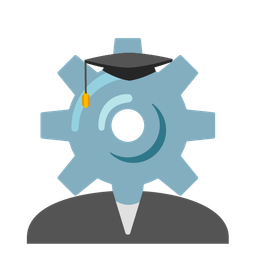 gear and graduation cap