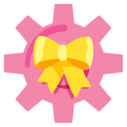 gear and heart with ribbon