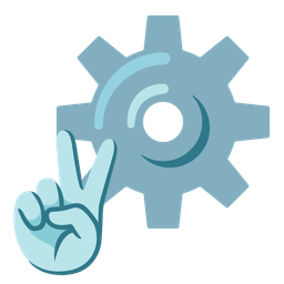 gear and peace symbol