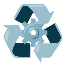 gear and recycling symbol