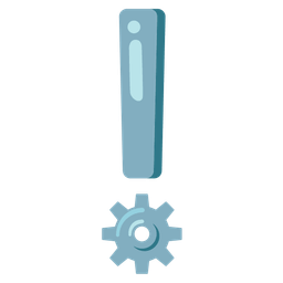 gear and red exclamation mark