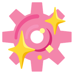 gear and sparkling heart