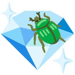 gem stone and beetle