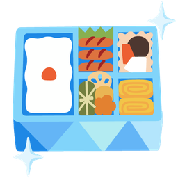 gem stone and bento box