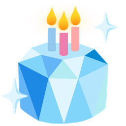 gem stone and birthday cake