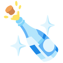 gem stone and bottle with popping cork