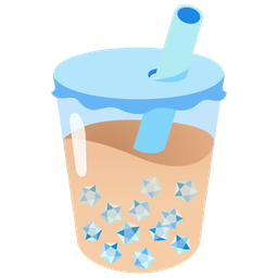 gem stone and bubble tea