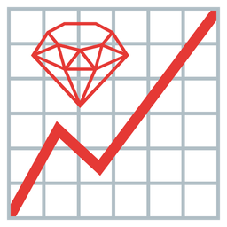 gem stone and chart increasing
