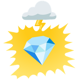 gem stone and cloud with lightning