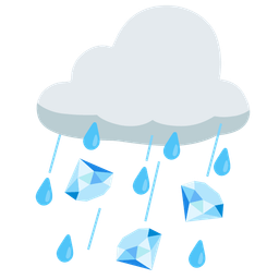 gem stone and cloud with rain