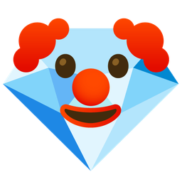 gem stone and clown face