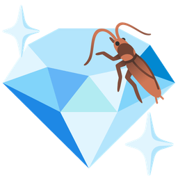 gem stone and cockroach