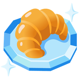gem stone and croissant